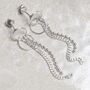 Sterling Silver Curb And Bead Dangly Studs, thumbnail 1 of 8