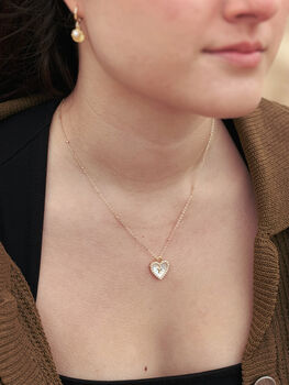 Mother Of Pearl Heart Lock Necklace, 4 of 4