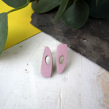 Contemporary Hepworth Abstract Wooden Stud Earrings, 2 of 5