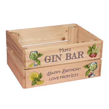 Personalised Gin Bar Treat Hamper Gift Crate, 2 of 2
