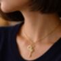 Detachable Cz Lock And Key Charm 18k Gold Pvd Plated Paperclip Dainty Necklace I, thumbnail 3 of 10