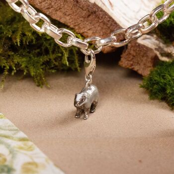 Enamelled Sterling Silver Badger Charm, 6 of 10