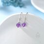 Natural Amethyst Bead Hook Earrings In Sterling Silver, thumbnail 2 of 12