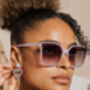 Lilac Full Lens Cat Eye Point Sunglasses, thumbnail 3 of 6