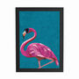 Set Of Three Turquoise Bird Peacock Flamingo Art Print, thumbnail 4 of 8