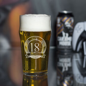 Personalised Birthday Age Number 570ml Pint Glass, 2 of 4