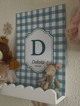 Personalised Blue Gingham Art Print, 2 of 6