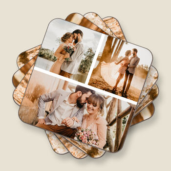 Set Of Four Personalised Photo Montage Coasters, 3 of 4