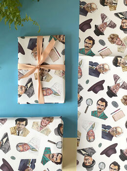 Tv Detective Gift Wrap | 90s Mystery Wrapping Paper, 4 of 8