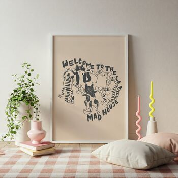 Welcome To The Mad House Funny Hallway Print, 2 of 3