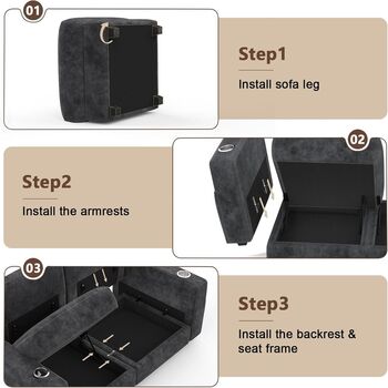 Two Seater Sofa With Storage, Comfortable Sofa Couch, 7 of 12