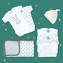 Star Print Newborn Baby Clothes Starter Set, thumbnail 1 of 5