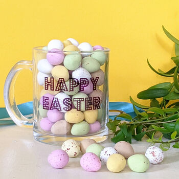 Happy Easter Mug Filled With Coated Chocolate Eggs, 3 of 4
