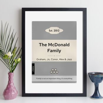 Family Print Personalised Book Cover Gift, 12 of 12
