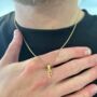 Mini Initial Letter Pendant Necklace For Men, thumbnail 2 of 11