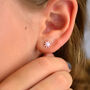 Sterling Silver Starburst Stud Earrings, thumbnail 1 of 8