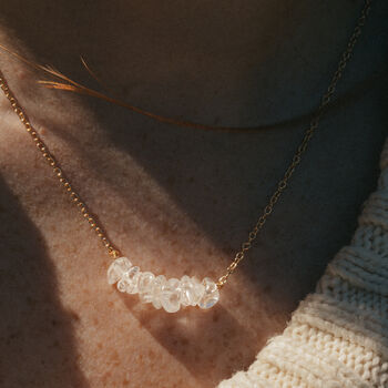 Gold Tone Clear Quartz Crystal Necklace, 4 of 8