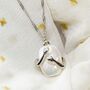 Two Hands Hugging White Stone Resin Couple Pendant Necklace, thumbnail 5 of 7