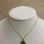 Emerald Cubic Zirconia Studded Clover Pendant Necklace, thumbnail 1 of 5