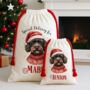 Personalised Brown Cockapoo Santa Sack, thumbnail 1 of 2