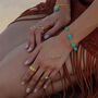 Multiple Turquoise Gemstone Chain Gold Bracelet, thumbnail 6 of 6