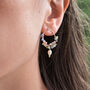 Botanical Gemstone Earrings With Pearl Drop, thumbnail 5 of 9