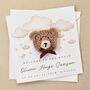 Personalised Cute Crochet Bear New Baby Card, thumbnail 1 of 8