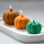 Autumn Pumpkin Shape Candle Set Of Three, thumbnail 1 of 10