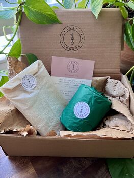 Pure Clary Sage And Lime Candle With 70g Lavender Bergamot Bath Salts Gift Set, 6 of 6