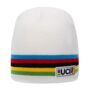 Uci White Rainbow Stripes Beanie, thumbnail 1 of 2