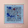 'Where We Began' Mono Colour Pop Location Map Scarf, thumbnail 8 of 12