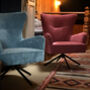 Gable Chenille Berry Red Armchair, thumbnail 7 of 7