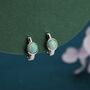 Sterling Silver Green Opal Huggie Hoop Earrings, thumbnail 10 of 11