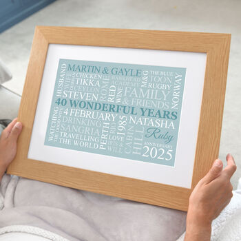 Personalised Ruby Anniversary Word Art, 6 of 11
