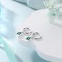 Very Tiny Rhombus Emerald Green Cz Huggie Hoop In Sterling Silver, thumbnail 4 of 12