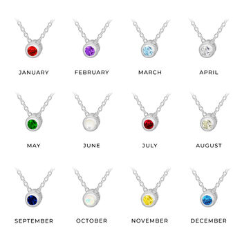 Thread Through Birthstone And Initial Necklace, 5 of 7