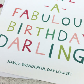 Birthday 'Fabulous Darling' Funny Birthday Card, 3 of 3