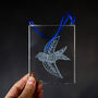 Bird Illustration Hand Engraved Glass Hanging, thumbnail 8 of 10