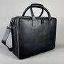 Black Leather Laptop Carry All Bag, thumbnail 5 of 9