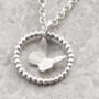 Silver Butterfly In A Silver Bobble Ring Necklace, thumbnail 1 of 3
