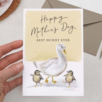 Duck With Chicks, Best Mummy, Happy Mother's Day Card, 2 of 2