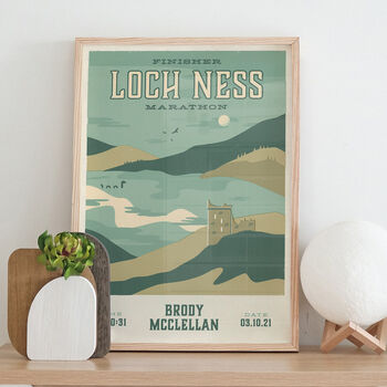 Personalised Loch Ness Marathon Print, Unframed, 4 of 4