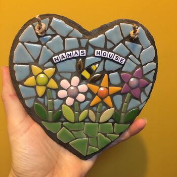Nana's House Handmade Mosaic Hanging Heart, 2 of 4