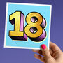 Golden Eighteen 18th Birthday Card, thumbnail 1 of 2