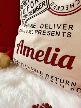 Personalised Christmas Santa Sack With Name, 3 of 5
