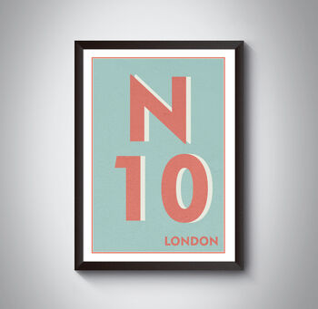 N10 Muswell Hill London Postcode Typography Print, 7 of 11