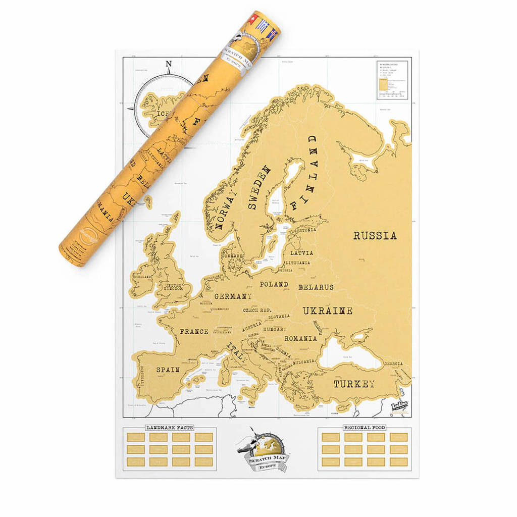 Original Scratch Map Europe 