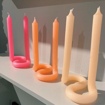 Twist Shaped Hand Made Double Candle, 5 of 7