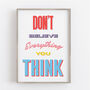 Don't Believe Everything You Think Retro Print, thumbnail 5 of 6