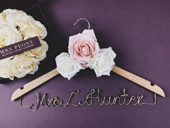 Wooden Wire Personalised Bridal Wedding Hanger, 2 of 11